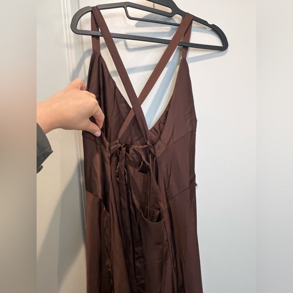 Show Me Your Mumu Anderson Chocolate Satin Maxi Dress XXL NWOT - Picture 6 of 7